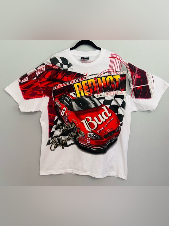 Chase Authentics Other - Vintage Dale Earnhardt Jr Budweiser NASCAR Tee L Y2K Racing Graphic AOP Style
